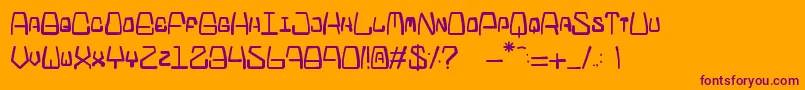 LaChimDe23h50 Font – Purple Fonts on Orange Background