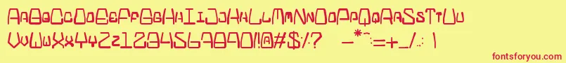 LaChimDe23h50 Font – Red Fonts on Yellow Background