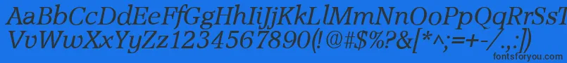 Шрифт AccoladeItalic – чёрные шрифты на синем фоне