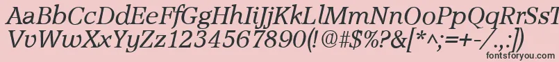 Fonte AccoladeItalic – fontes pretas em um fundo rosa