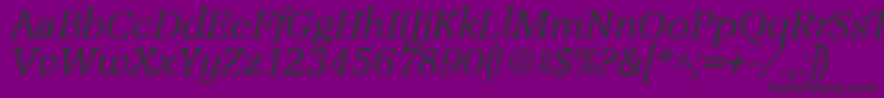 AccoladeItalic-fontti – mustat fontit violetilla taustalla