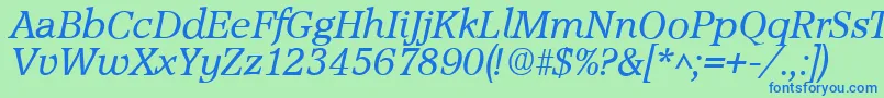 More about AccoladeItalic Font AccoladeItalic Font – Blue Fonts on Green Background