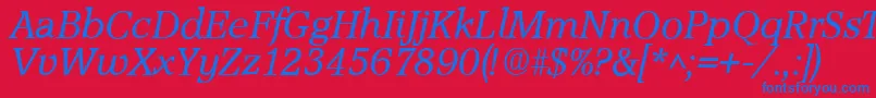 AccoladeItalic Font – Blue Fonts on Red Background