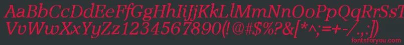 AccoladeItalic-Schriftart – Rote Schriften auf schwarzem Hintergrund