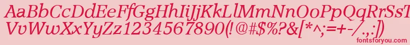 フォントAccoladeItalic – ピンクの背景に赤い文字