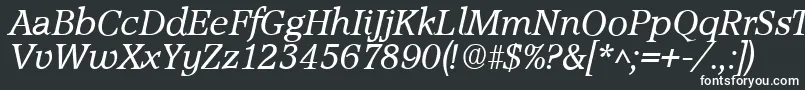 AccoladeItalic-fontti – valkoiset fontit mustalla taustalla