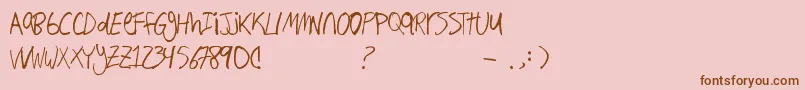 Handwri2 Font – Brown Fonts on Pink Background