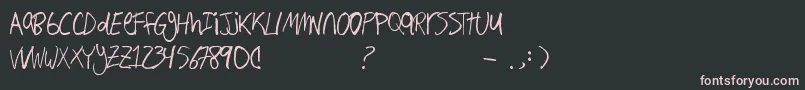 Handwri2 Font – Pink Fonts on Black Background