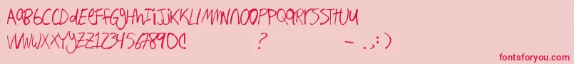 Handwri2 Font – Red Fonts on Pink Background