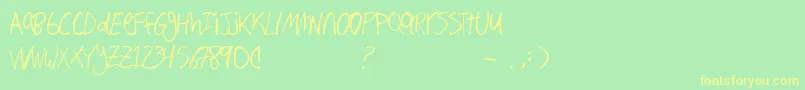 Lisätietoja Handwri2-fontista Handwri2-fontti – keltaiset fontit vihreällä taustalla