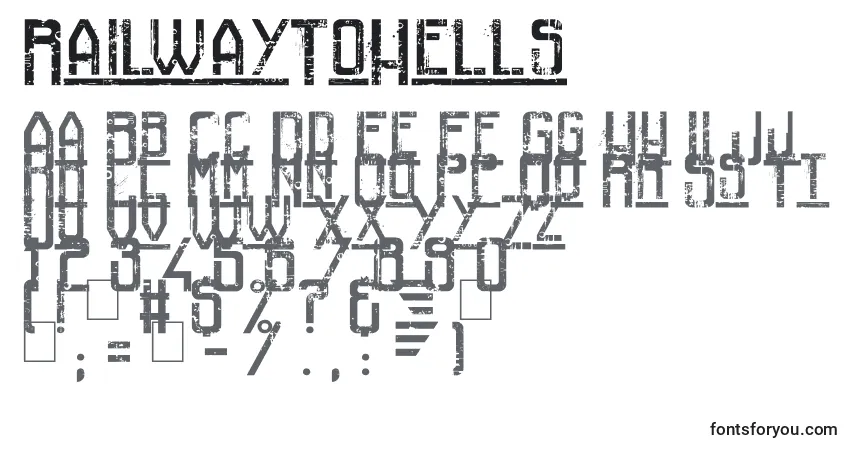 Шрифт RailwayToHells – алфавит, цифры, специальные символы
