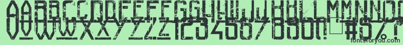 フォントRailwayToHells – 緑の背景に黒い文字