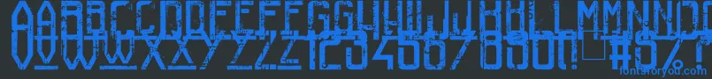 フォントRailwayToHells – 黒い背景に青い文字