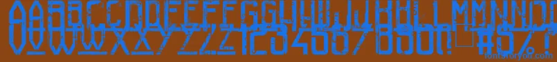 フォントRailwayToHells – 茶色の背景に青い文字