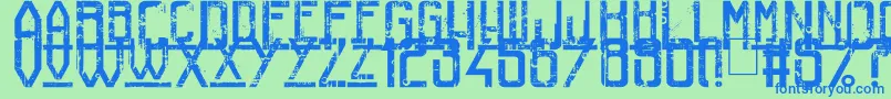 RailwayToHells Font – Blue Fonts on Green Background