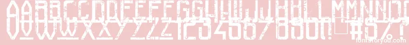 RailwayToHells-fontti – valkoiset fontit vaaleanpunaisella taustalla