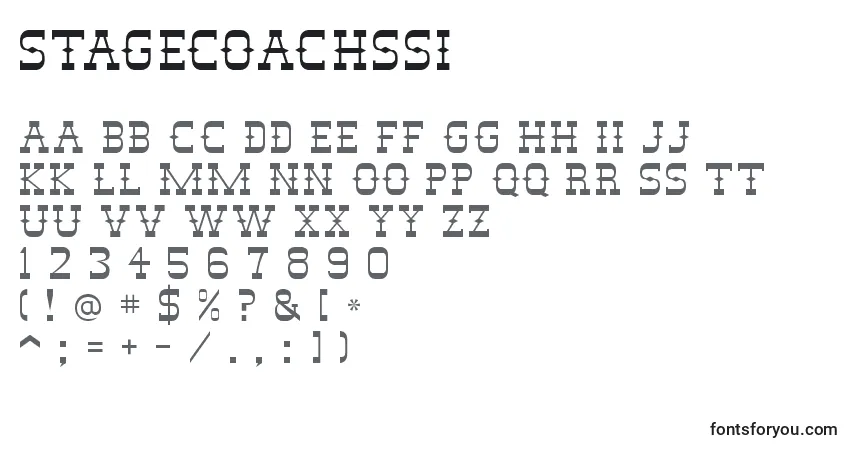 Czcionka StagecoachSsi – alfabet, cyfry, specjalne znaki