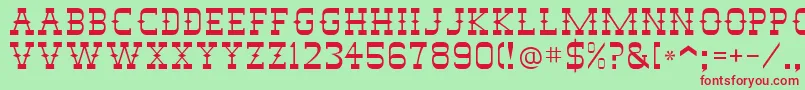 フォントStagecoachSsi – 赤い文字の緑の背景