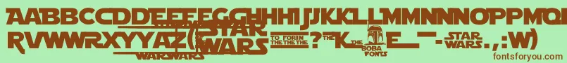 StarJediLogoMonoline Font – Brown Fonts on Green Background