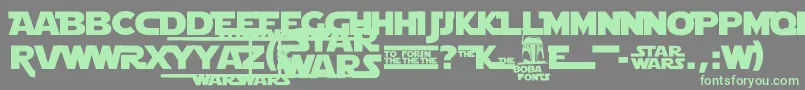 Шрифт StarJediLogoMonoline – зелёные шрифты на сером фоне