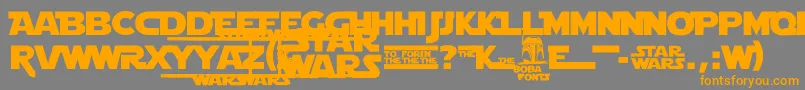 StarJediLogoMonoline Font – Orange Fonts on Gray Background