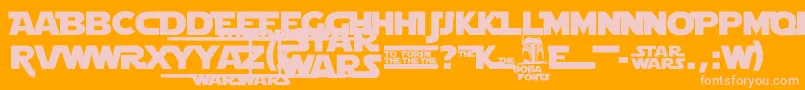 StarJediLogoMonoline Font – Pink Fonts on Orange Background