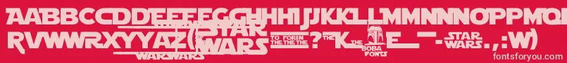 StarJediLogoMonoline Font – Pink Fonts on Red Background