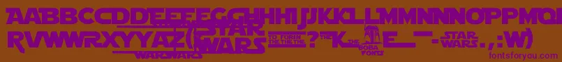 Шрифт StarJediLogoMonoline – фиолетовые шрифты на коричневом фоне