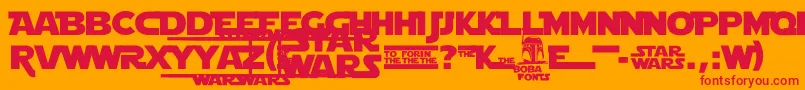フォントStarJediLogoMonoline – オレンジの背景に赤い文字