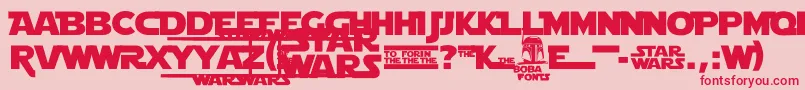 StarJediLogoMonoline Font – Red Fonts on Pink Background