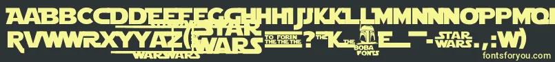 StarJediLogoMonoline Font – Yellow Fonts on Black Background
