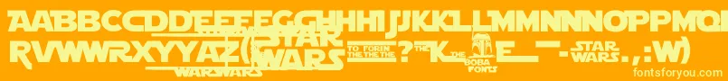 Шрифт StarJediLogoMonoline – жёлтые шрифты на оранжевом фоне