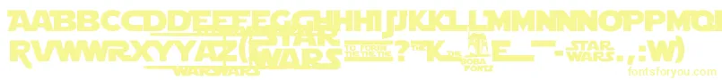 フォントStarJediLogoMonoline – 白い背景に黄色の文字