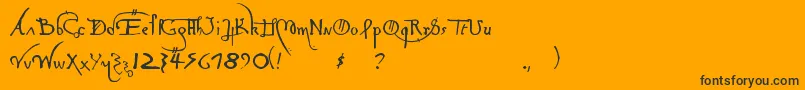 LeonardoHandF Font – Black Fonts on Orange Background