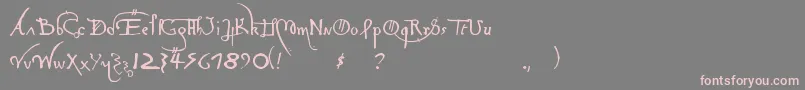 LeonardoHandF Font – Pink Fonts on Gray Background