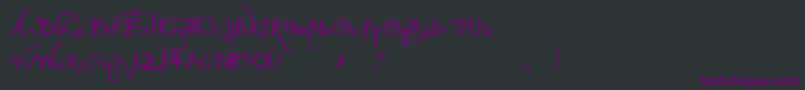 Шрифт LeonardoHandF – фиолетовые шрифты на чёрном фоне