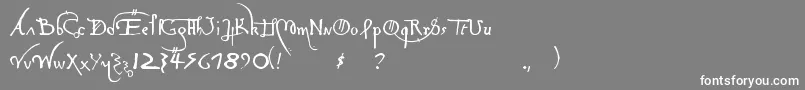 LeonardoHandF Font – White Fonts on Gray Background