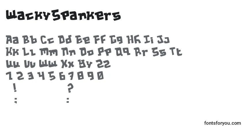 A fonte WackySpankers – alfabeto, números, caracteres especiais