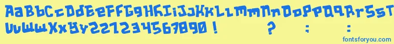 WackySpankers Font – Blue Fonts on Yellow Background