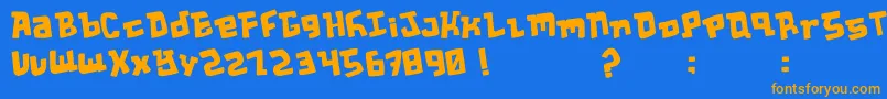 WackySpankers Font – Orange Fonts on Blue Background