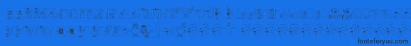 FlSesameStreet Font – Black Fonts on Blue Background