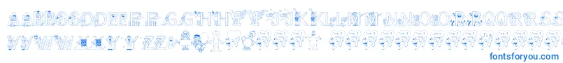 FlSesameStreet Font – Blue Fonts on White Background