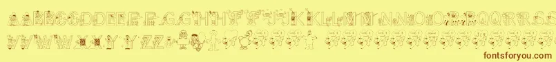 FlSesameStreet Font – Brown Fonts on Yellow Background