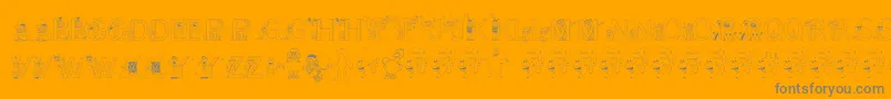 FlSesameStreet Font – Gray Fonts on Orange Background