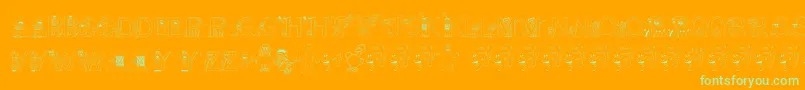 FlSesameStreet Font – Green Fonts on Orange Background