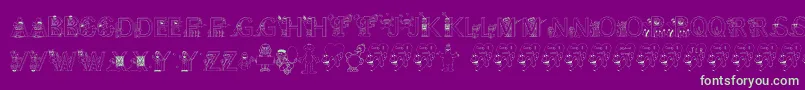 FlSesameStreet Font – Green Fonts on Purple Background