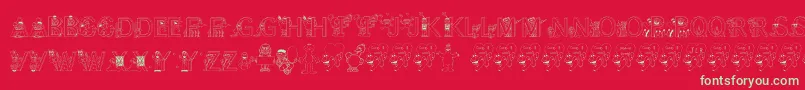 FlSesameStreet Font – Green Fonts on Red Background