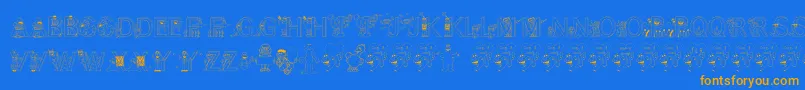 FlSesameStreet Font – Orange Fonts on Blue Background