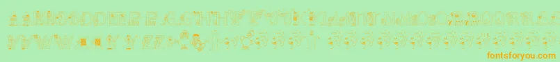 FlSesameStreet Font – Orange Fonts on Green Background