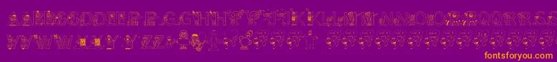 FlSesameStreet Font – Orange Fonts on Purple Background